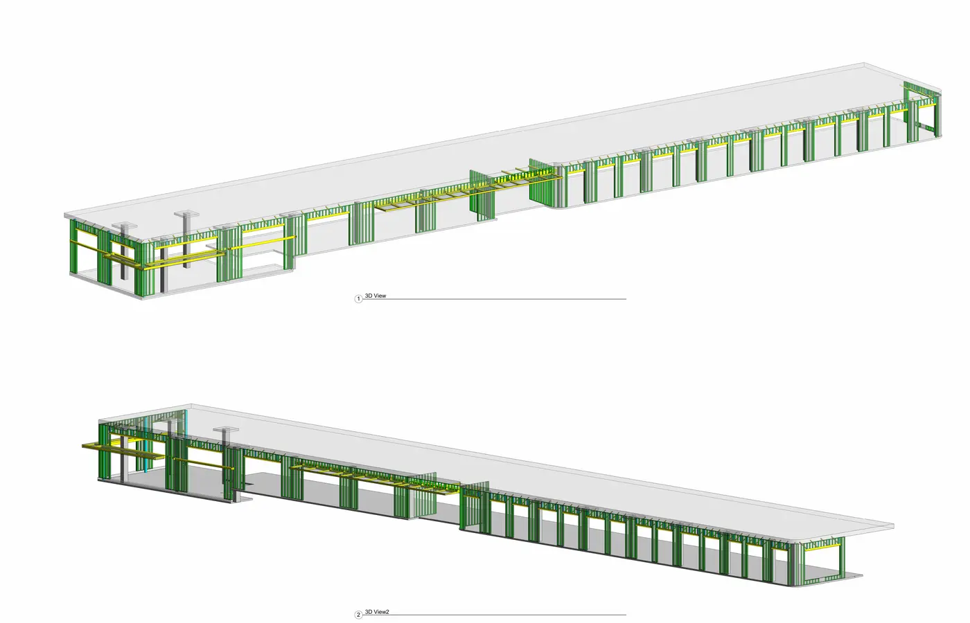 Anonymized 3D model of cold-formed steel stud framing