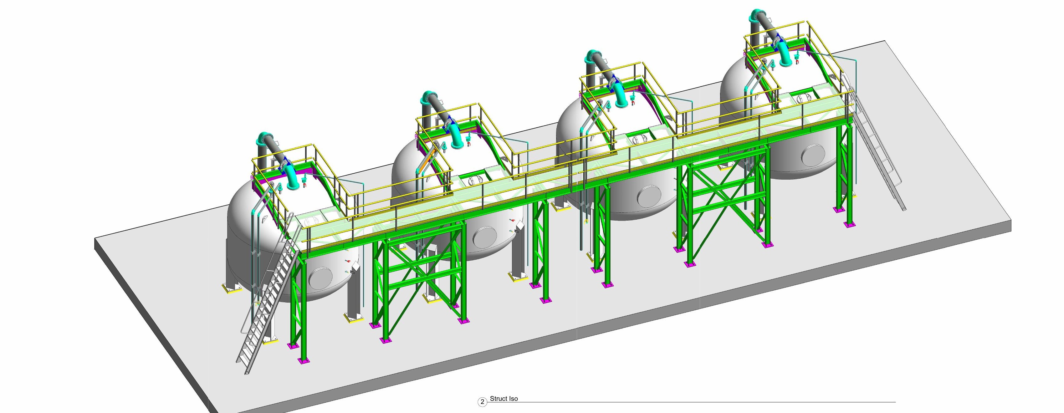 Anonymized 3D model of an industrial access platform system